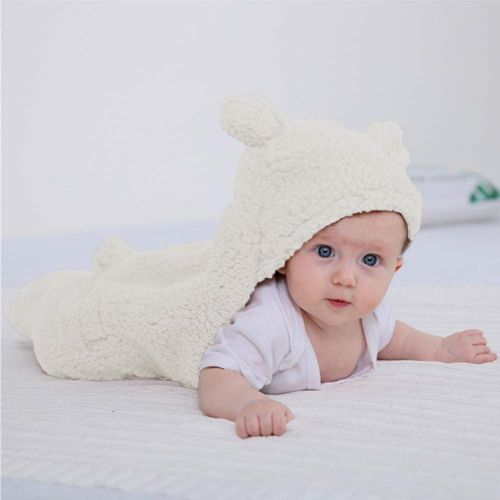  [아마존베스트]XMWEALTHY Cute Newborn Baby Boys Girls Blankets Plush Swaddle Blankets Baby Shower Gifts White