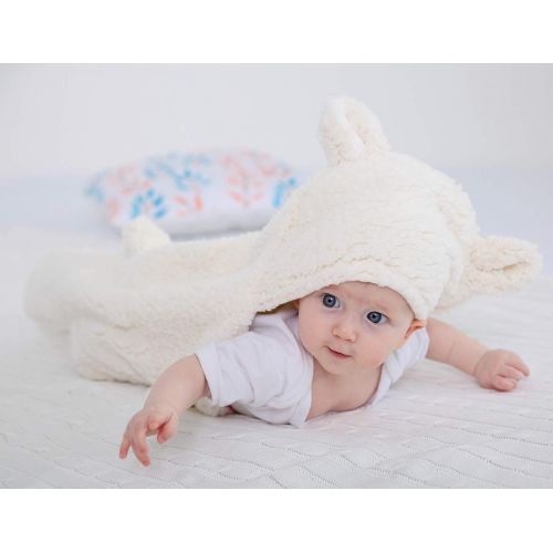  [아마존베스트]XMWEALTHY Cute Newborn Baby Boys Girls Blankets Plush Swaddle Blankets Baby Shower Gifts White