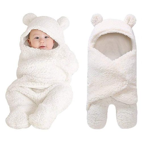  [아마존베스트]XMWEALTHY Cute Newborn Baby Boys Girls Blankets Plush Swaddle Blankets Baby Shower Gifts White