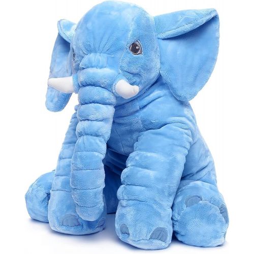  [아마존베스트]XMWEALTHY Unisex Baby Elephant Plush Doll Cute Large Size Stuffed Animal Plush Toy Doll Gifts for Girls Boys Blue