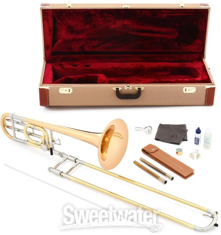  XO 1236RL Professional Trombone - F Attachment - Rose Brass Bell - Clear Lacquer