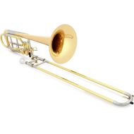 XO 1240RL Professional Bass Trombone - Rose Brass Bell - Dual Independent Rotors - Clear Lacquer