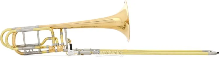  XO 1240RL Professional Bass Trombone - Rose Brass Bell - Dual Independent Rotors - Clear Lacquer