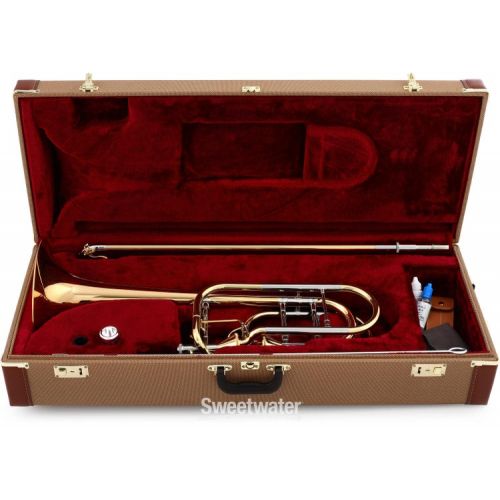  XO 1240RL-T Bass Trombone - Red Brass Bell - Dual Independent Thayer Valves - Clear Lacquer Demo