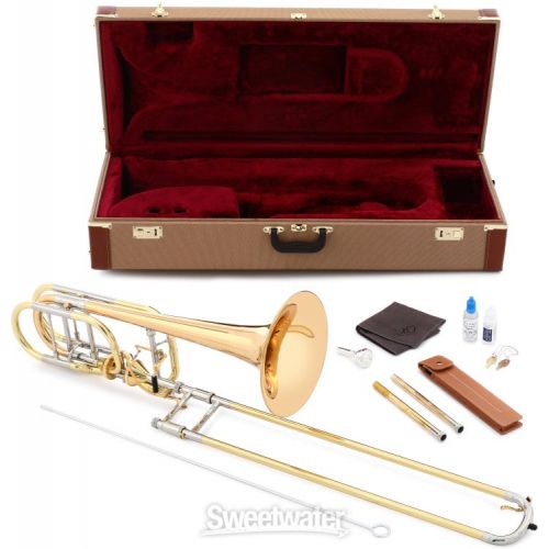  XO 1240RL-T Bass Trombone - Red Brass Bell - Dual Independent Thayer Valves - Clear Lacquer Demo