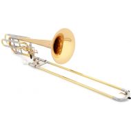 XO 1242RL Professional Bass Trombone - Rose Brass Bell - Dependent Rotors - Clear Lacquer