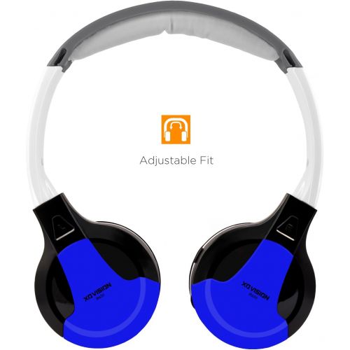  [아마존베스트]XO Vision Universal IR Headphones - In-Car Wireless Foldable Headphones, DVD Player, In-Car System, Custom Fit, Wireless Entertainment, Blue (IR630B)