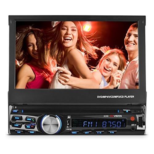  XO Vision X358 7 in-Dash Touch Screen DVD Receiver with Front USB & AV Inputs