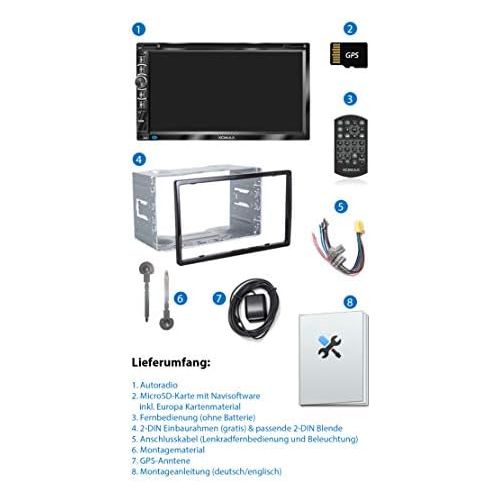  [아마존베스트]-Service-Informationen XOMAX XM-2DN6906 Car Radio with Mirrorlink GPS Navigation Software Including Europe Maps Bluetooth Hands-Free Kit 18 cm Touchscreen Screen DVD CD Player SD USB Aux I 2 DIN