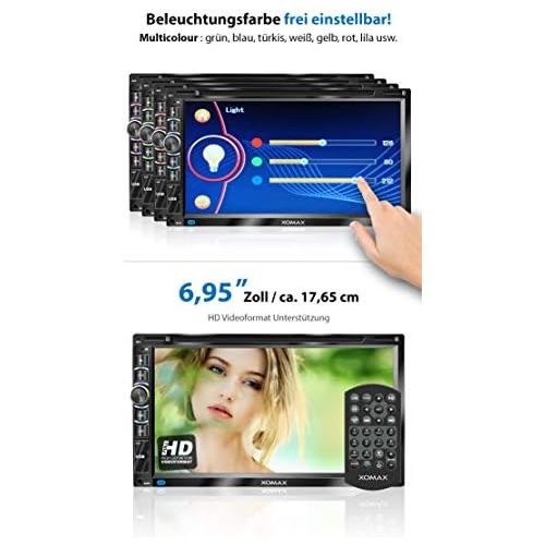  [아마존베스트]-Service-Informationen XOMAX XM-2DN6906 Car Radio with Mirrorlink GPS Navigation Software Including Europe Maps Bluetooth Hands-Free Kit 18 cm Touchscreen Screen DVD CD Player SD USB Aux I 2 DIN