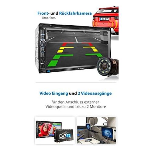  [아마존베스트]-Service-Informationen XOMAX XM-2DN6906 Car Radio with Mirrorlink GPS Navigation Software Including Europe Maps Bluetooth Hands-Free Kit 18 cm Touchscreen Screen DVD CD Player SD USB Aux I 2 DIN