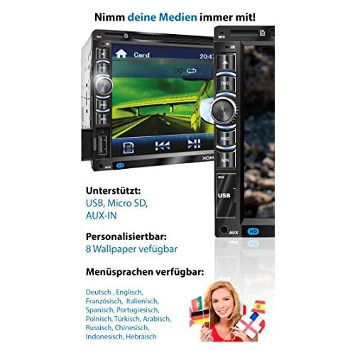  [아마존베스트]-Service-Informationen XOMAX XM-2DN6906 Car Radio with Mirrorlink GPS Navigation Software Including Europe Maps Bluetooth Hands-Free Kit 18 cm Touchscreen Screen DVD CD Player SD USB Aux I 2 DIN