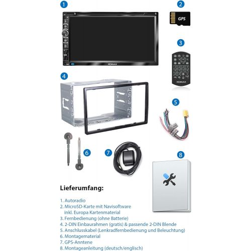  [아마존베스트]-Service-Informationen XOMAX XM-2DN6906 Car Radio with Mirrorlink GPS Navigation Software Including Europe Maps Bluetooth Hands-Free Kit 18 cm Touchscreen Screen DVD CD Player SD USB Aux I 2 DIN