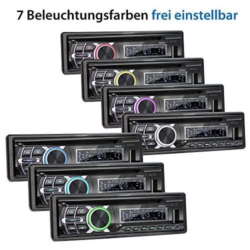  [아마존베스트]-Service-Informationen XOMAX XM-CDB623 Car Radio with CD Player I Bluetooth Hands-Free Kit I USB Micro SD I 2X AUX I 7 Lighting Colours Adjustable I 1 DIN