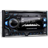 [아마존베스트]-Service-Informationen XOMAX XM-2CDB620 Car Radio with CD Player I Bluetooth Hands-Free Kit I 3 Colours Adjustable (Red, Blue, Green) I USB, Micro SD, AUX I Connection for 2x Subwoofer I 2 DIN