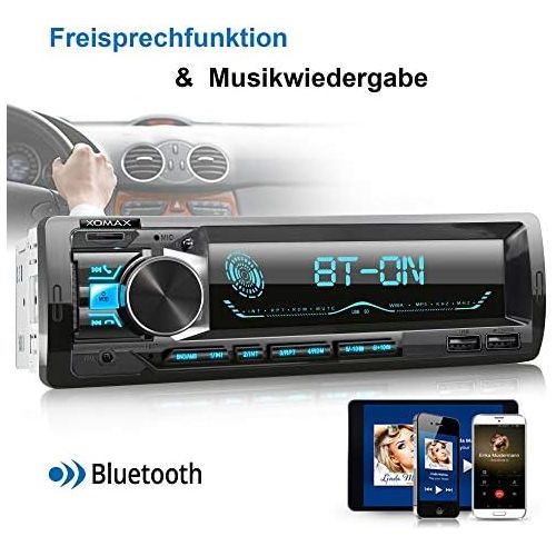  [아마존베스트]-Service-Informationen XOMAX XM-R279 Car Radio with FM RDS Bluetooth Hands-Free Kit USB SD MP3 AUX-IN 1 DIN