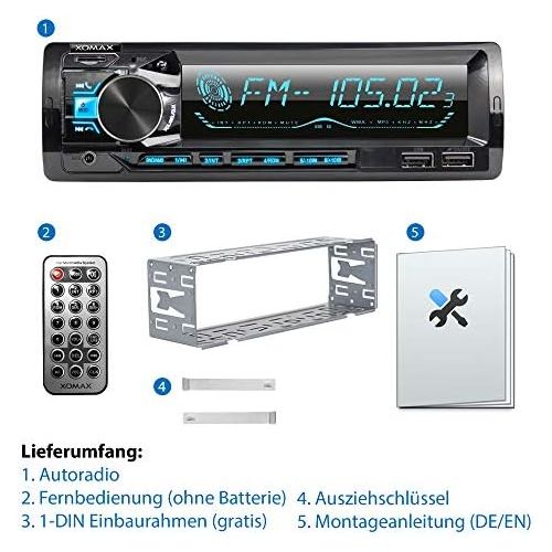  [아마존베스트]-Service-Informationen XOMAX XM-R279 Car Radio with FM RDS Bluetooth Hands-Free Kit USB SD MP3 AUX-IN 1 DIN