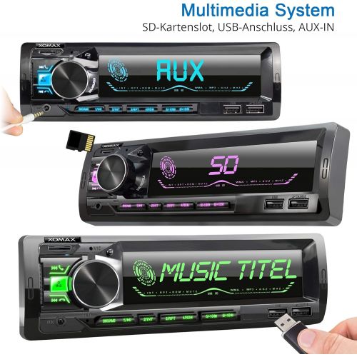  [아마존베스트]-Service-Informationen XOMAX XM-R279 Car Radio with FM RDS Bluetooth Hands-Free Kit USB SD MP3 AUX-IN 1 DIN