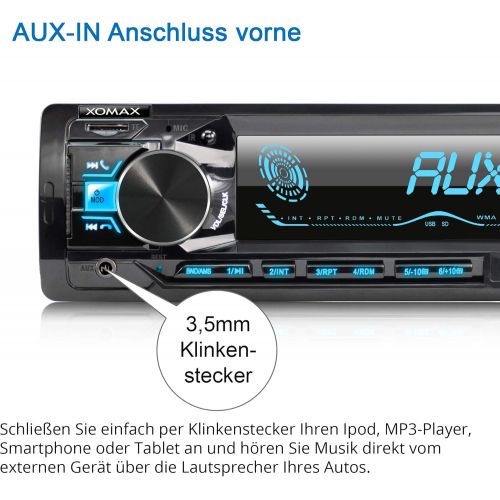  [아마존베스트]-Service-Informationen XOMAX XM-R279 Car Radio with FM RDS Bluetooth Hands-Free Kit USB SD MP3 AUX-IN 1 DIN