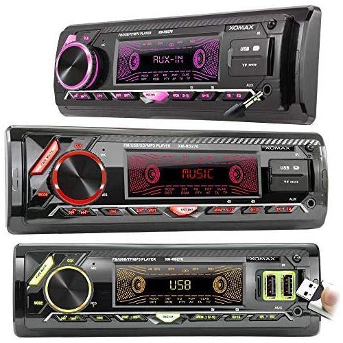  [아마존베스트]-Service-Informationen XOMAX XM-RD276 Car Radio with DAB+ Tuner and Antenna I FM RDS I Bluetooth Hands-Free Kit I 2 x USB, SD, Aux I 7 Colours I 1 DIN