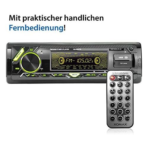  [아마존베스트]-Service-Informationen XOMAX XM-RD276 Car Radio with DAB+ Tuner and Antenna I FM RDS I Bluetooth Hands-Free Kit I 2 x USB, SD, Aux I 7 Colours I 1 DIN