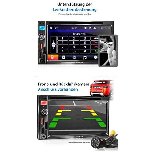  [아마존베스트]-Service-Informationen XOMAX XM-2D6913 Car Radio with Mirrorlink, Bluetooth Handsfree, 6.5 Inch Touchscreen Screen, RDS, AM FM Tuner, DVD, CD, SD, USB, 2 DIN