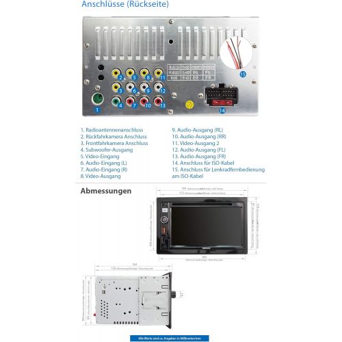  [아마존베스트]-Service-Informationen XOMAX XM-2D6913 Car Radio with Mirrorlink, Bluetooth Handsfree, 6.5 Inch Touchscreen Screen, RDS, AM FM Tuner, DVD, CD, SD, USB, 2 DIN