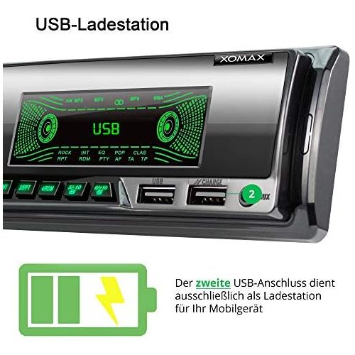  [아마존베스트]-Service-Informationen XOMAX XM-R278 Car Radio with FM RDS Bluetooth Hands-Free Kit USB SD MP3 AUX-IN 1 DIN
