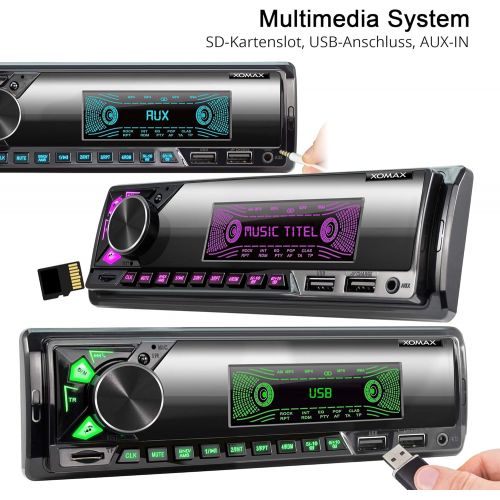  [아마존베스트]-Service-Informationen XOMAX XM-R278 Car Radio with FM RDS Bluetooth Hands-Free Kit USB SD MP3 AUX-IN 1 DIN