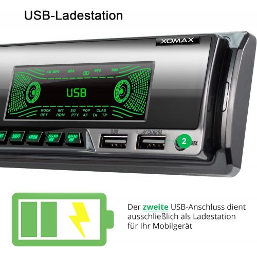  [아마존베스트]-Service-Informationen XOMAX XM-R278 Car Radio with FM RDS Bluetooth Hands-Free Kit USB SD MP3 AUX-IN 1 DIN