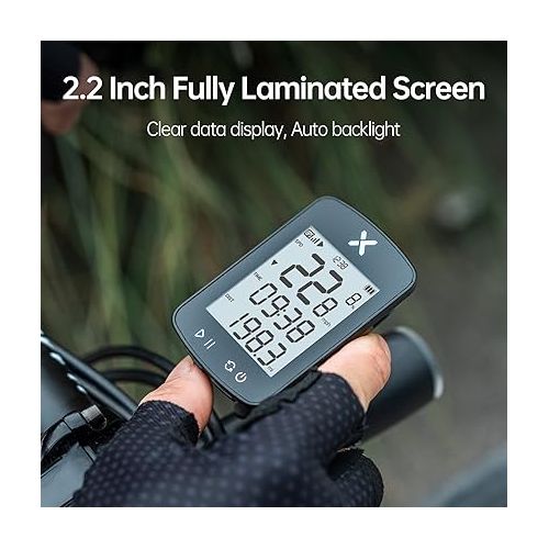  XOSS G Gen2 GPS Bike Computer Wireless, Bluetooth IPX7 Waterproof Cycling Computer, Rechargeable Bicycle Speedometer Odometer with 2.2 inch LCD Screen, 28 hrs Long Battery Life (XOSS APP Support)