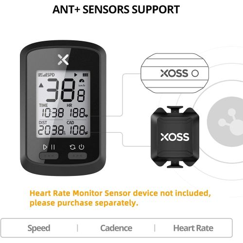  [아마존베스트]XOSS G+ GPS Bike Computer ANT+ with Smart Cadence Sensor, Bluetooth Cycling Computer, Wireless Bicycle Speedometer Odometer, Waterproof MTB Tracker Fits All Bikes (Support XOSS Hea