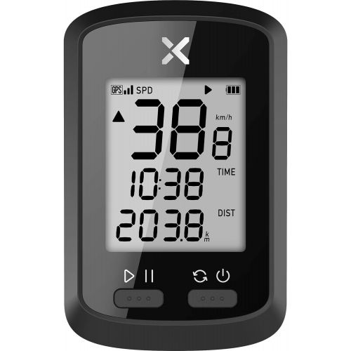  XOSS G GPS Bike Computer, Wireless Bluetooth Bike Speedometer and Odometer, Rechargeable Cycling Computer MTB Tracker with LCD Automatic Backlight Display, IPX7 Waterproof Fits All