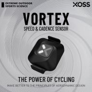 XOSS Vortex Cadence and Speed Sensor Wireless IPX7 Waterproof - 300 Hours Dual Modes Bike Sensor ANT+/Bluetooth 4.0 Compatible for Cycling Computer