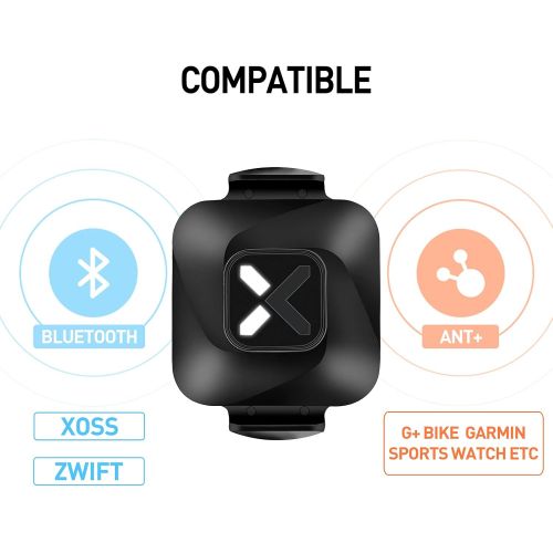  XOSS Vortex Cadence and Speed Sensor Wireless IPX7 Waterproof - 300 Hours Dual Modes Bike Sensor ANT+/Bluetooth 4.0 Compatible for Cycling Computer