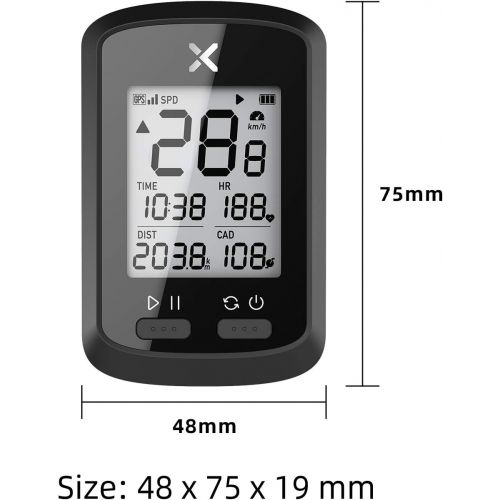  XOSS G+ Bike Computer GPS, Wireless Cycling Computers Bicycle Computer GPS Bike Speedometer, Bluetooth 5.0 & ANT+, IPX7 Waterproof