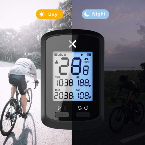  XOSS G+ Bike Computer GPS, Wireless Cycling Computers Bicycle Computer GPS Bike Speedometer, Bluetooth 5.0 & ANT+, IPX7 Waterproof