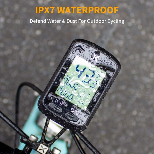  XOSS G+ GPS Wireless Bike Computer, Cycling Speedometer and Odometer Bluetooth Ant+ Sensor Support with Black Cover, IPX7 Waterproof 3 Satellites Positioning for All Cycling Bikes