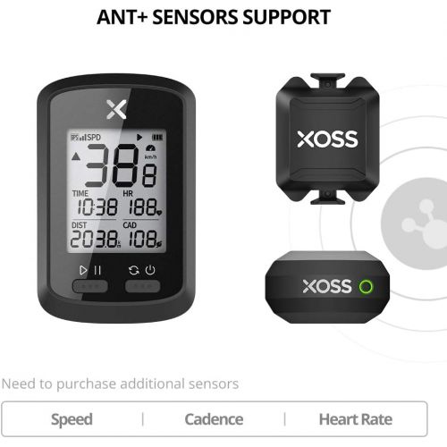  [아마존베스트]XOSS G+ GPS Bike Computer with Bicycle Mount, Bluetooth ANT+ Cycling Computer, Wireless Bicycle Speedometer Odometer, Waterproof MTB Tracker (Support Heart Rate Monitor & Cadence S