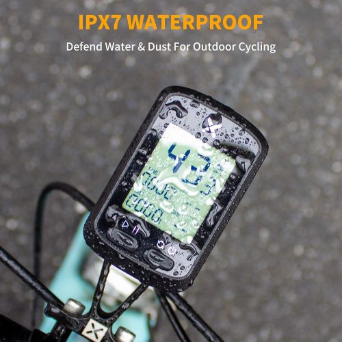  XOSS G+ GPS Wireless Bike Computer, Cycling Speedometer and Odometer Bluetooth Ant+ Sensor Support with Black Cover, IPX7 Waterproof 3 Satellites Positioning for All Cycling Bikes