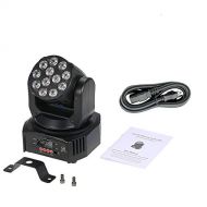 XPC 40W Stage Lighting 12 LED RGBW Sound Activated Moving Head DJ Lights Wash Effect for Party KTV Pub Bar Show Wedding Ceremony (12 LED)