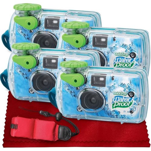  XPIX Fujifilm Quick Snap Waterproof 35mm Camera Four-Pack with 27 Exposures, Pre-Loaded w/ 800 35mm Film, Great for All Weather with Basic Accessories Bundle