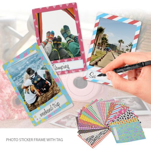  Xpix Accessory Kit for Fujifilm Instax Mini 8, 8+ & 9 Includes, (Brown) Case, Album, Selfie Mirror, Colored Close up Lenses, 40 Film Frames, & Complete Bundle