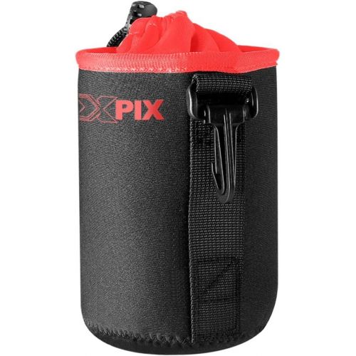  XPIX Medium Neoprene Pouch Bag for DSLR Camera Lens (Canon, Nikon, Fujifilm, Sony, Olympus,and More)