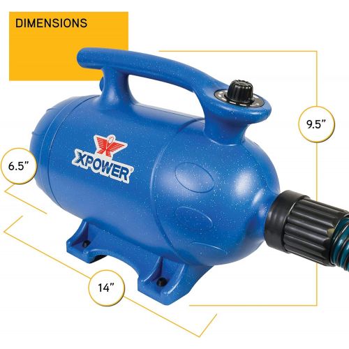  Xpower B-4 3 HP Variable Speed 2-in-1 Pet Dryer and Vacuum