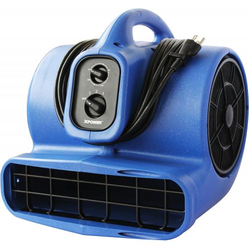  XPOWER X-800TF 34 HP Air Mover, Carpet Dryer, Floor Fan, Utility Blower - with 3-Hour Timer and Filter Kit- Blue