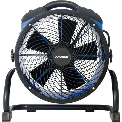  XPOWER FC-300 Professional Grade Air Circulator, Utility Fan, Carpet Dryer, Floor Blower-14 Diameter Heavy Duty Portable Shop, Blue