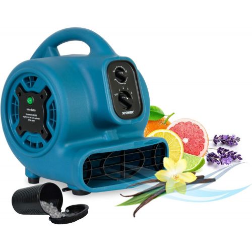  XPOWER Freshen Aire P-260NT 1/4 HP, 925 CFM, 4 Speeds Mini Mighty Scented Air Mover, Utility Fan, Dryer, Blower with Ionizer and Timer