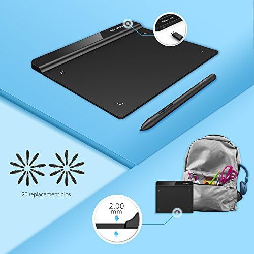  [아마존베스트]XP-Pen G6406x 4inches Osu! Drawing Tablet Osu! Graphics Tablet Play Battery-Free Pen 20Replacement Nibs, Black