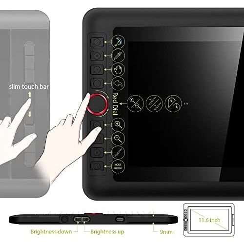  [아마존베스트]XP-PEN Artist 12 Pro Graphic Tablet with 11.6 Inch Laminated Display, 8 Button+ 1 Dial Battery-Free Pen with 8192 Pressure Levels Drawing Tablet for PC